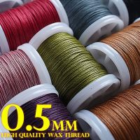 0.5mm Strong Leather Sewing Waxed Thread Round Polyester Cord Rope String Solid for Jewelry Weave Braided Bracelets DIY Craft Knitting  Crochet