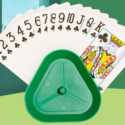 ที่วางบัตรขี้เกียจชิ้น/เซ็ตสามเหลี่ยม4อัน,เกมกระดานกล่องใส่บัตรบัตรตั้งได้แฮนด์ฟรีสำหรับผู้สูงอายุเด็กและผู้ใหญ่
