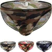 iKingsky Mens Camouflage Briefs Sexy Big Pouch Underwear High Stretch Bluge Mens Under Panties