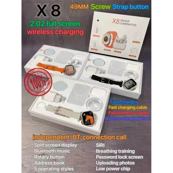 X8 Set Gabungan Smart Jam Tangan Bluetooth Headset Dua Dalam Satu X8