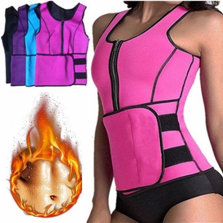 corset-ฟิตเนสกีฬาเสื้อกั๊กซิป-tummy-ควบคุมเอวเหงื่อ-shapewear-สุภาพสตรี