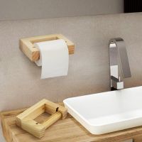 New Punch-free Wooden Square Paper Towel Holder Washbasin Paper Towel Holder Kitchen Toilet Roll Paper Holder