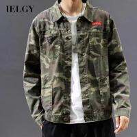 IELGY เสื้อแจ็กเก็ตกีฬานักบินลายพรางของผู้ชาย