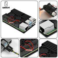 SANGYI กล่องอะลูมินัมอัลลอยระบายความร้อนแบบพาสซีฟสำหรับ Raspberry Pi 4 Model B ชิ้นส่วนคอมพิวเตอร์ทำความเย็นให้เคสอ่างความร้อนคอมพิวเตอร์และสำนักงาน