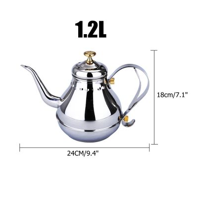 1.2/1.8L สแตนเลสหม้อต้มกาแฟเครื่องชงกาน้ำชาเครื่องชงกาแฟพระราชวัง