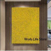 Goodstore ภาพวาดสีน้ำมัน Wall Art Yayoi Kusama NET-NO.2สีเหลืองตกแต่งบ้านสำหรับตกแต่งห้องนั่งเล่น