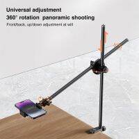 Magnetic Overhead Desk Mount with Phone Holder 360° Ballhead Table C-Clamp Mount Stand for Webcam Video Recording Live Streaming