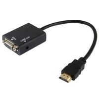 HDMI เป็น VGA และเสียง HD สายอะแดปเตอร์แปลง (สีดำ)