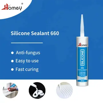 Acetic Acetoxy Cure Silicone Sealant Mildew Proof 300ml Fast