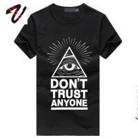 Regular MenS T-Shirt DonT Trust Anyone Illuminati All Seeing Eye 2019 Fashion Print Tshirts Casual Streetwear Clothing