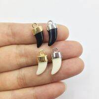 【CC】❄✵  Eruifa 8pcs 8x14mm Plastic Ox Horn with Zinc Alloy NecklaceEarring Jewelry 2 Colors