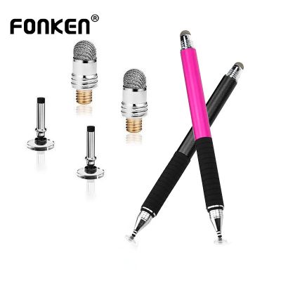 “:{》ปากกาสไตลัสปลายปากกาสัมผัส Fonken หัวดูดไฟเบอร์นำไฟฟ้าสำหรับอุปกรณ์เสริมปากกาแท็บเล็ต Capacitive ปากกาหน้าจอเขียนเคล็ดลับ