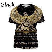 2023 NEWSummer ใหม่โบราณ Horus อียิปต์ God Eyes 3D การพิมพ์เสื้อยืดส่วนบุคคลอียิปต์ Hieroglyphs BaseT Unisex Casual Streetwear Tops