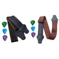 【cw】Acoustic Electric Guitar Belt Strap with 3 Plectrums Picks Musical Instrument Replacement Parts Folk Electric Guitar Straphot