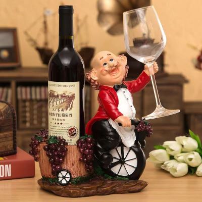 Creative Character Wine rack Resin Chef Wine Rack Wine Stand Cook Wine Bottle Holder Home Wine Ornaments Shelf Crafts Rack Shelf for Party