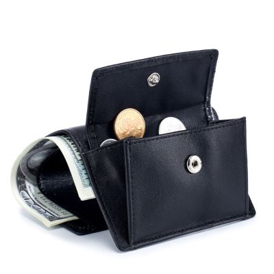 Q1FA Men RFID Blocking Wallet Vintage Leather Short Purse Small Coin Change Pocket Portable Mini Money Bag