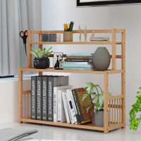 Country Style Bamboo Shelf Office Bookshelf Student Stationery Organizer Home Magazine Storage Holder Kitchen Condiment Rack