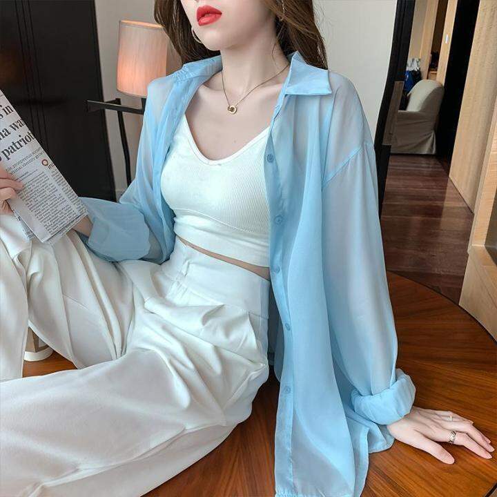 hotเสื้อยืดแขนสั้นผ้าไหมน้ำแข็งผู้หญิงฤดูร้อน 2023 บางสีขาวหลวมบวกไหล่ ...