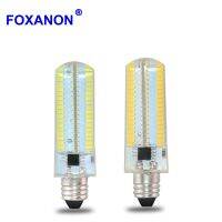 Foxanon ไฟ E11โคมไฟ Led หรี่แสงได้110V E12 E17 G9 152Led 4014หลอดไฟข้าวโพดสมาร์ทไอซีไฟซิลิโคน127V สำหรับโคมไฟระย้า