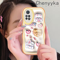 เคส Chenyyka สำหรับ Xiaomi Redmi โน๊ต11 Pro Note 5G 11e การ์ตูน3D กระต่ายน่ารักขอบครีมสีสันสดใสป้องกันเลนส์กล้องเคสซิลิโคนกันกระแทกนิ่มเคสโปร่งใส