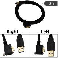 0.3m/1m/1.8m/3m USB 3.0 A Male to Micro B Male 90° Angle with optional Screw Locking Cable ；