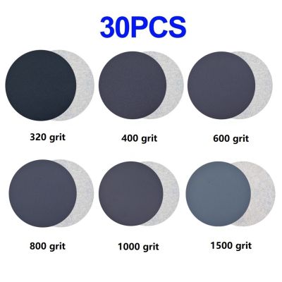 【CW】 30pcs 3inch 75mm Carbide Sanding Discs Wet/Dry Sandpaper 320/400/600/800/1000/1500 Grit Round Sander Disc