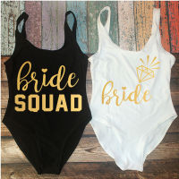 Bachelorette Hen Party Swimsuit Bride Squad Girl Bridal Wedding Party Fun Beachwears Swim Suit Women Swimwear