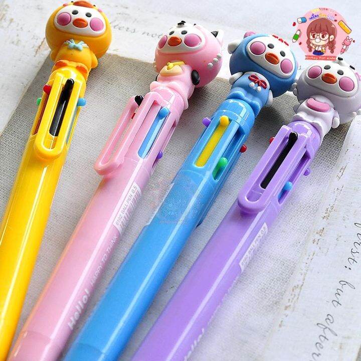 พร้อมส่ง-ปากกา-6-สี-หัวการ์ตูน-น่ารักๆ