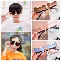 【hot sale】♘❄ D03 New Stylish Cute Bears Ears Round Frame Transparent Cartoon Kids Sunglasses