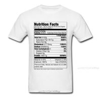 New List Funny T-Shirt Human Nutrition Facts Print Men White Black Tee Shirt Crew Neck Short Sleeves Cotton Letter Top