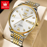 OLEVS 6673 Stainless Steel Band Fashion Men Wristwatch Automatic Mechanical Waterproof Watches For Men Luminous Calendar Week Display