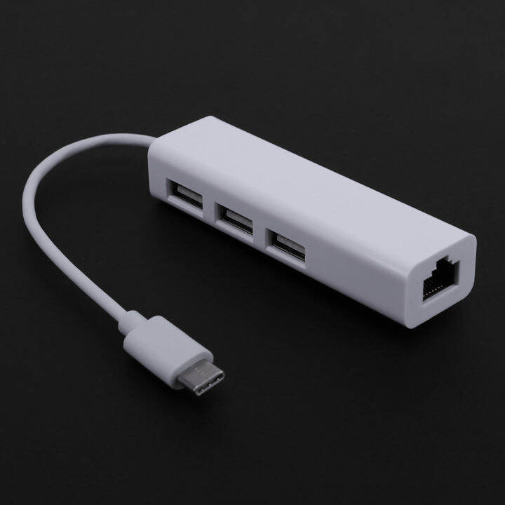 vktech-พอร์ตสายเคเบิลเครือข่าย-rj45เป็นอะแดปเตอร์แปลง-usb-3-1-type-c-พร้อมพอร์ต-usb-3พอร์ต