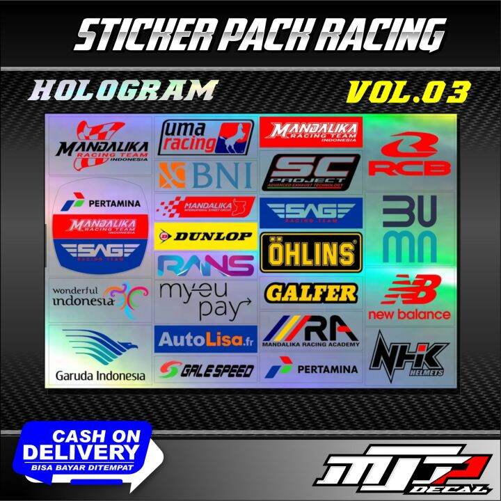 Sticker Murah Sticker Pack Racing Stiker Motor Sponsor Mandalika Rcb Lengkap Harga Murah Sudah