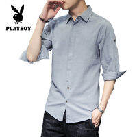 PALYBOY เสื้อเชิ้ตเข้ารูปชายแขนสี่ส่วน