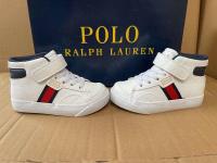 Ralphˉ Laurenˉ 2023 high-top platinum single buckle high-top personalized boys and girls shoes white shoes