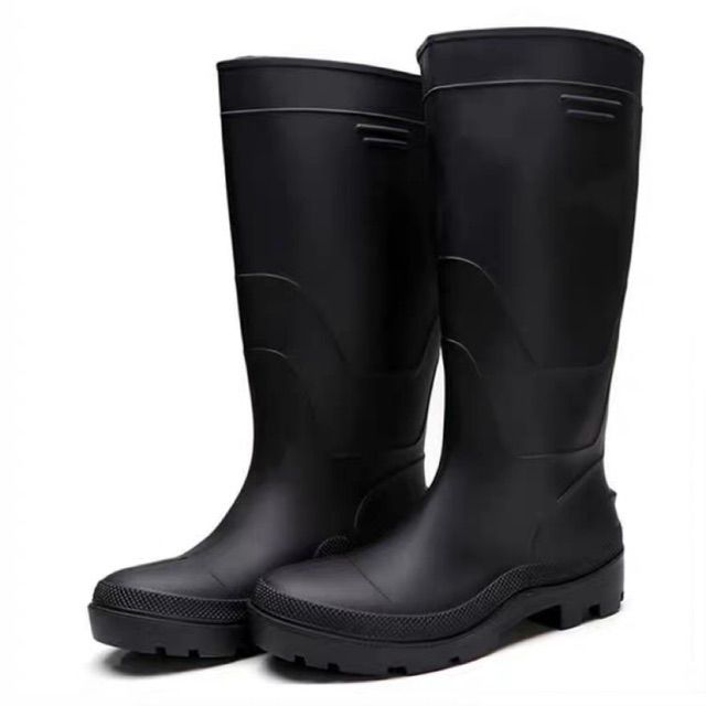 Black PVC Worker Boot Waterproof Rain Boot Knee High Rain Boot Gumboots ...