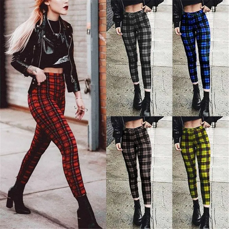 Tight fitted clearance plaid pants