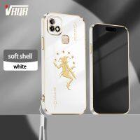 VRQR เคสมือถือชุบโลหะสำหรับ  Infinix Smart 5 Pro Hot 10i ลายโป๊กเกอร์ฟรีสายคล้อง