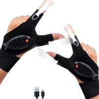 LED Flashlight Gloves,Rechargeable Hands Free Light Gloves, for Outdoor Camping Fishing, 1 Pair