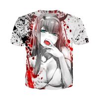 Darling In The Franxx T-Shirts Anime Sexy Girl Zero Two 3D Printed Streetwear Men Women Fashion Oversized T Shirt Kids Tees Tops