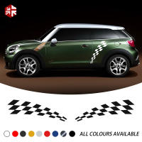 2 Pcs Checkered Flag จัดแต่งทรงผมรถประตูด้านข้าง Stripes สติกเกอร์ Body Decal สำหรับ MINI Cooper Paceman R61 JCW อุปกรณ์เสริม