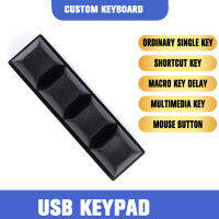 USB Keypad 4 Keys Multi-key in One Shortcut Keyboard for Volume Control Copy and Paste Gaming Programing and DIY Setting