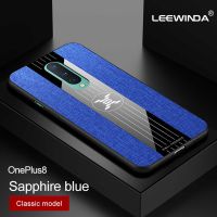 LEEWINDA เคสโทรศัพท์ OnePlus 8,เคสกันกระแทกขอบนิ่มผ้าการต่อสู้สามทบ