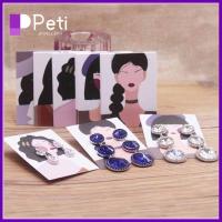 PETI JEWELLERY 100PCS หลากสี บอร์ดการ์ดแสดงผล อุปกรณ์เสริมเสริม กระดาษคราฟท์ บัตรแพคเกจต่างหู รูปแบบความงามทาสี ต่างหูสตั๊ดหู แท็กบรรจุเครื่องประดับ