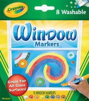 Crayola สีเมจิกเขียนกระจก8สี ล้างออกได้