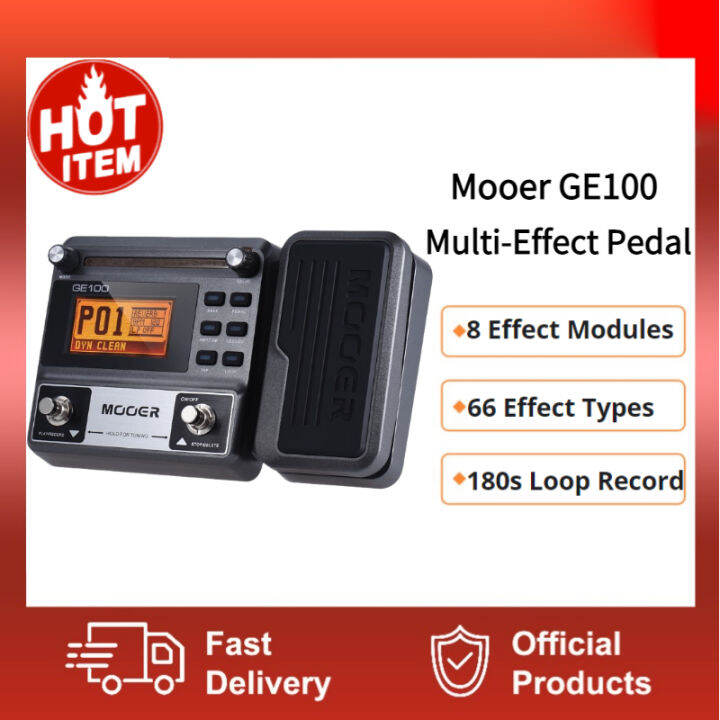 MOOER Ge100 Guitar Multi Effects Pedal with 9V Adapter for Electric