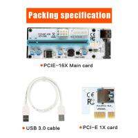 PCI-E Riser การ์ด4Pin SATA 6PIN PCI Express Power Adapter Extender 1X 16X 60ซม. 008S USB 3.0สายไฟ