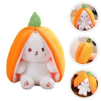 New Product Bunny Plush Rait Stuffed Toy Carrot Strawberry Pillow Animal Reversible Seek Hide Hugging Animals Fluffy Soft Cute Inside Toys