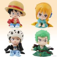 Ns3 โมเดลฟิกเกอร์ One Piece Q Version Luffy Zoro Nami Law ของเล่นสําหรับเด็ก 4 ชิ้น