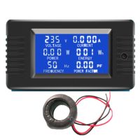 Peacefair 6in1 220V 100A AC Single Phase Digital Panel Amp Volt Current Meter Watt Kwh Power Factor Energy Meter With Coil CT